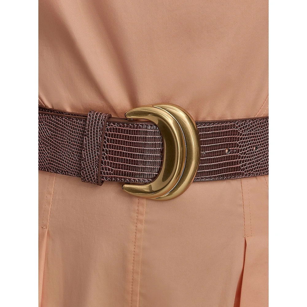 Squareneck Strappy Cotton Sateen Belted Midi Dress