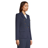 Pinstripe Double-Breasted Blazer