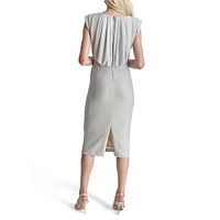 Draped-Back Sheath Dress