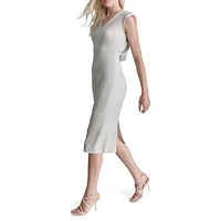 Draped-Back Sheath Dress