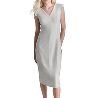 Draped-Back Sheath Dress