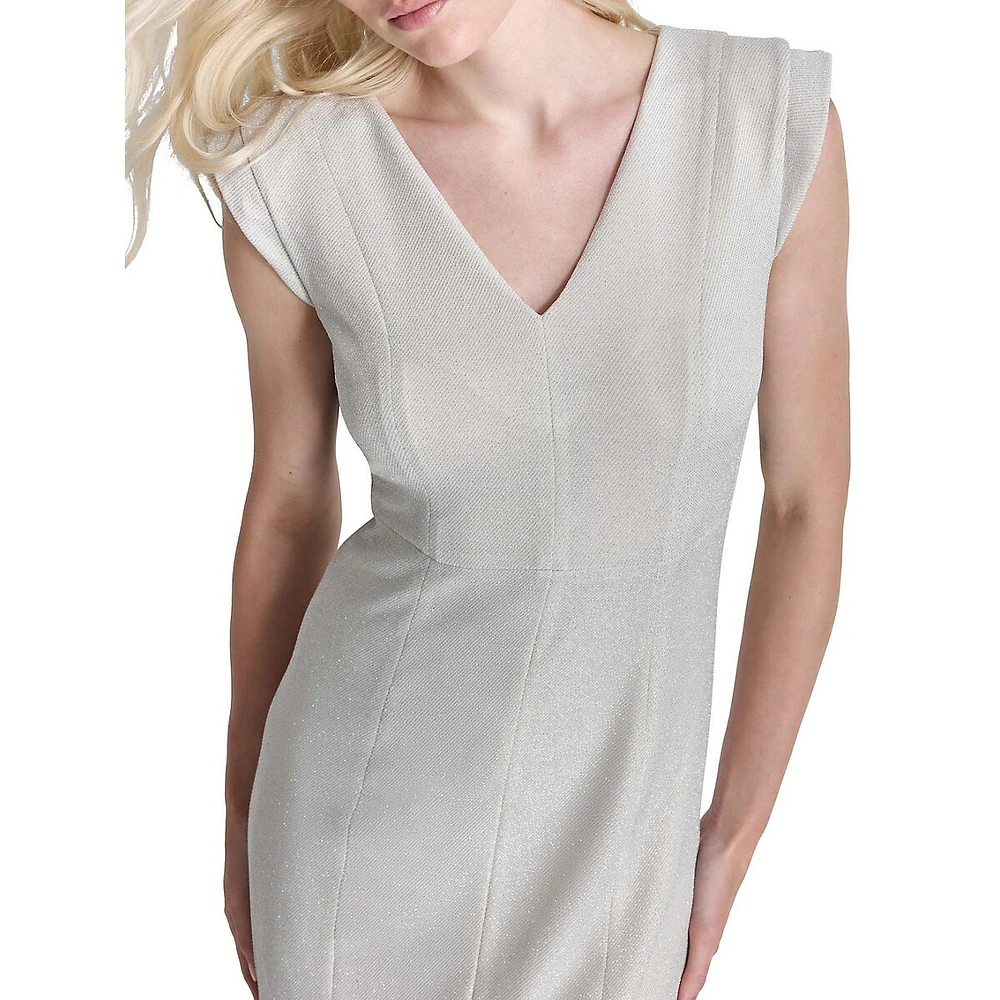 Draped-Back Sheath Dress