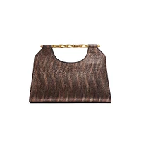 Commack Embossed Leather Clutch