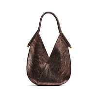 Mini Baldwin Snake-Print Leather Shoulder Bag