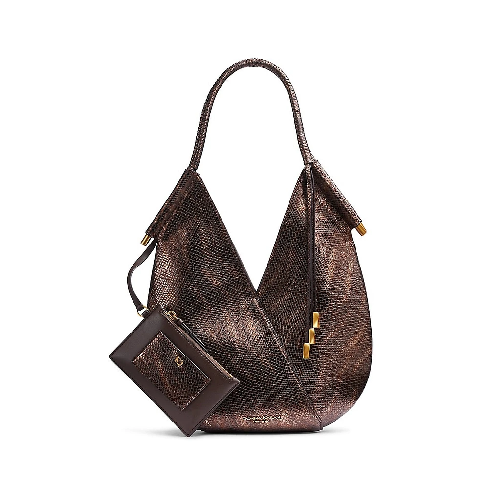 Mini Baldwin Snake-Print Leather Shoulder Bag