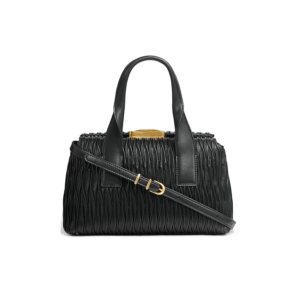 Amagansett Pleated Leather Satchel