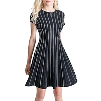 Striped Fit-&-Flare Dress