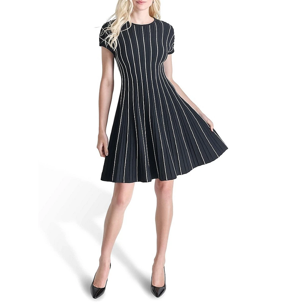 Striped Fit-&-Flare Dress