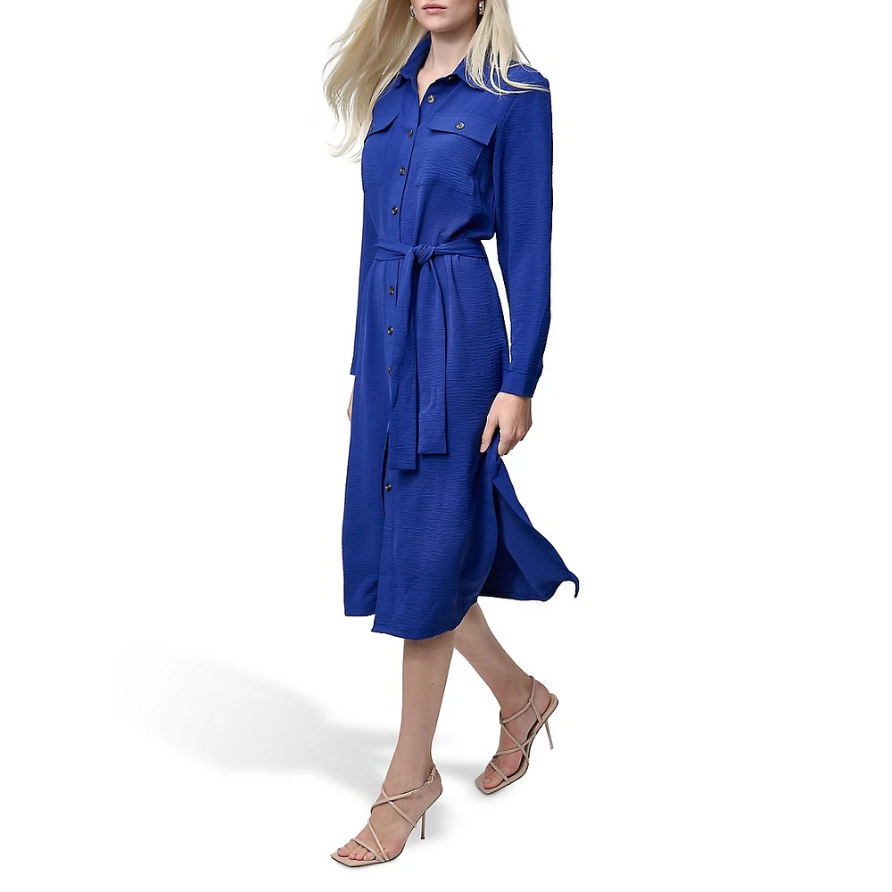 Utility-Style Midi Shirt Dress