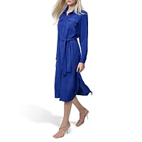 Utility-Style Midi Shirt Dress