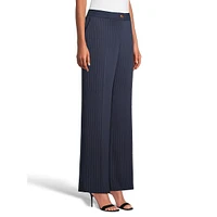 Pinstripe Straight-Leg Dress Pants