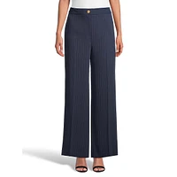 Pinstripe Straight-Leg Dress Pants