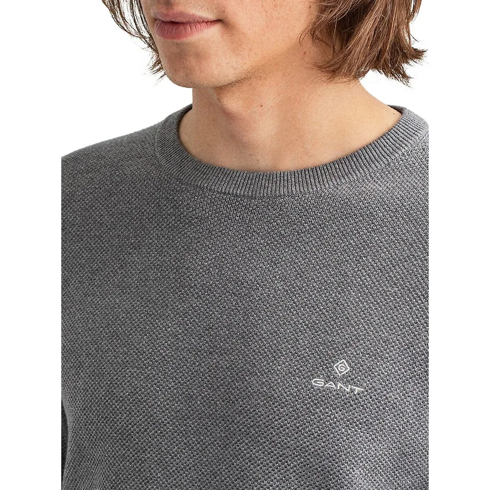 GANT Ribbed Cotton Pique Sweatshirt | Southcentre Mall