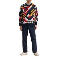Multi Flag Cotton Crewneck Sweater