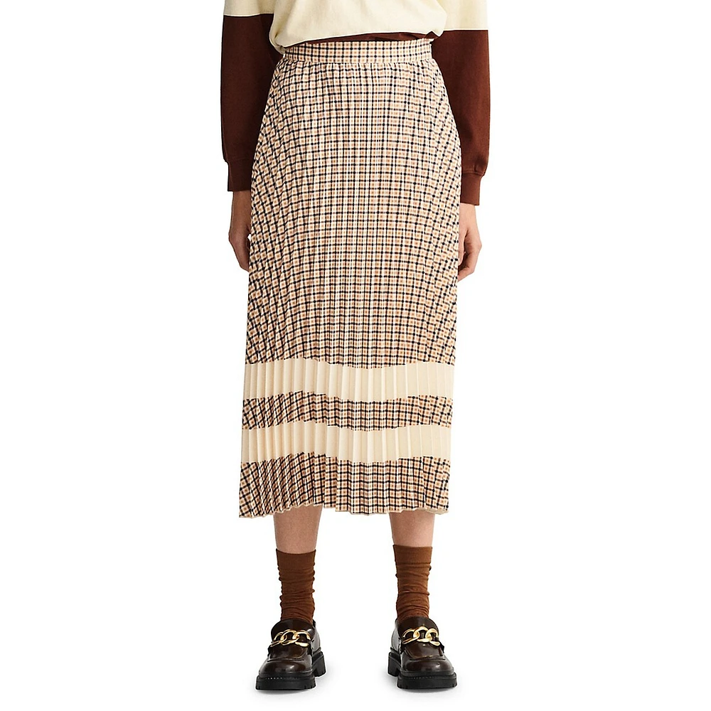 Check Pleated Skirt