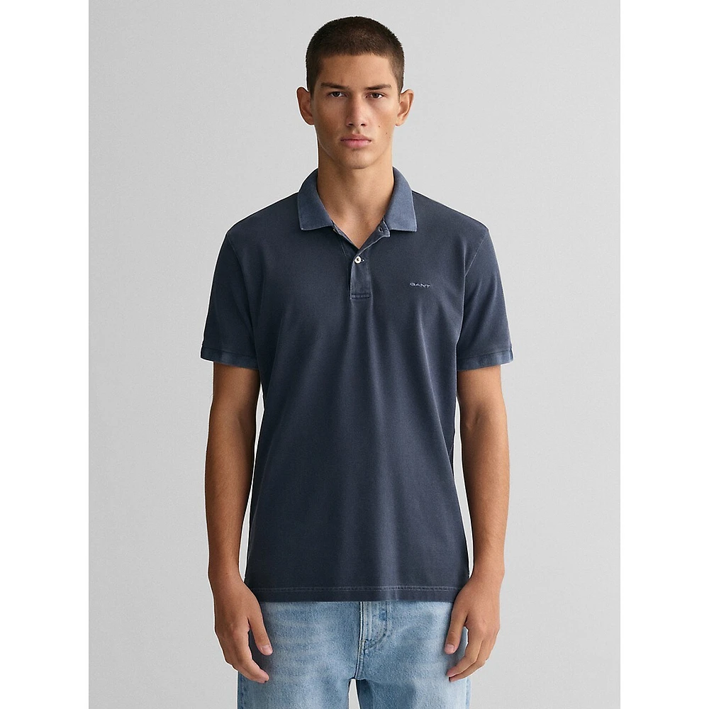 Sun-Faded Piqué Knit Rugger Shirt