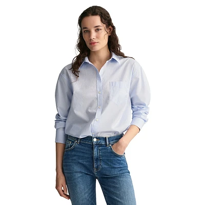 Relaxed Poplin Button-Down Shirt