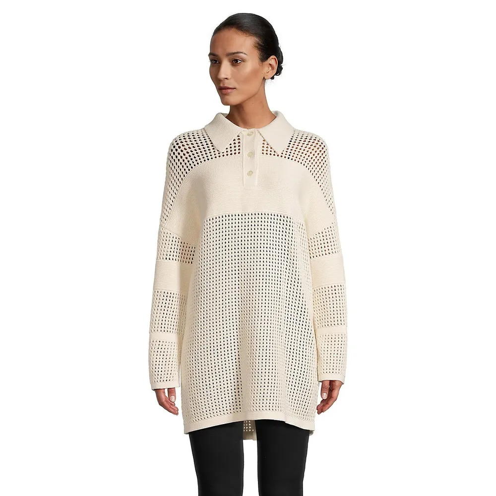 Open-Knit Rugger Dress