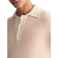 Long-Sleeve Bouclé Rugger Polo Shirt
