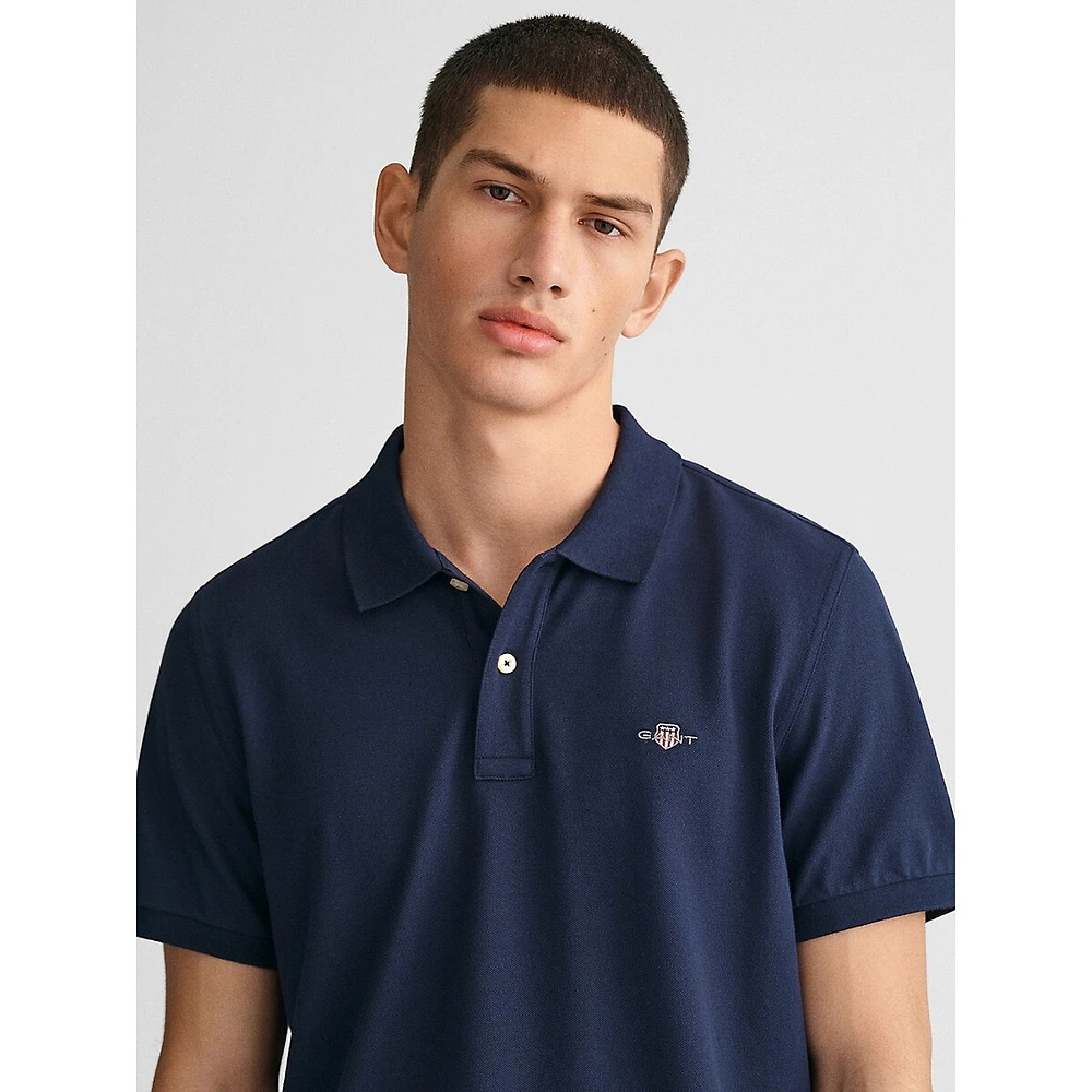 Shield Short-Sleeve Piqué Polo Shirt