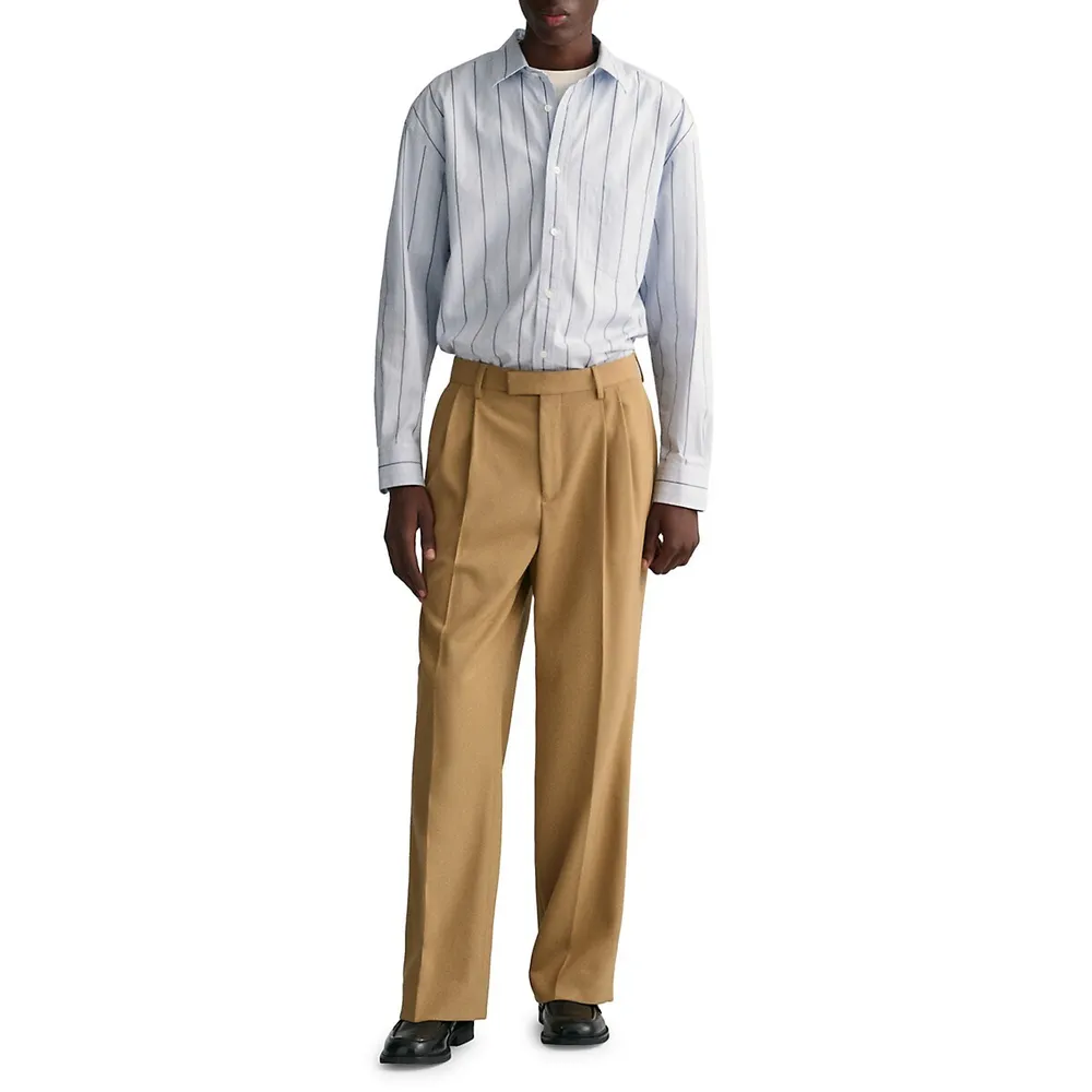 Wide Leg Pleated Pants - GANT