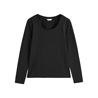 Slim-Fit Scoopneck Long-Sleeve Top