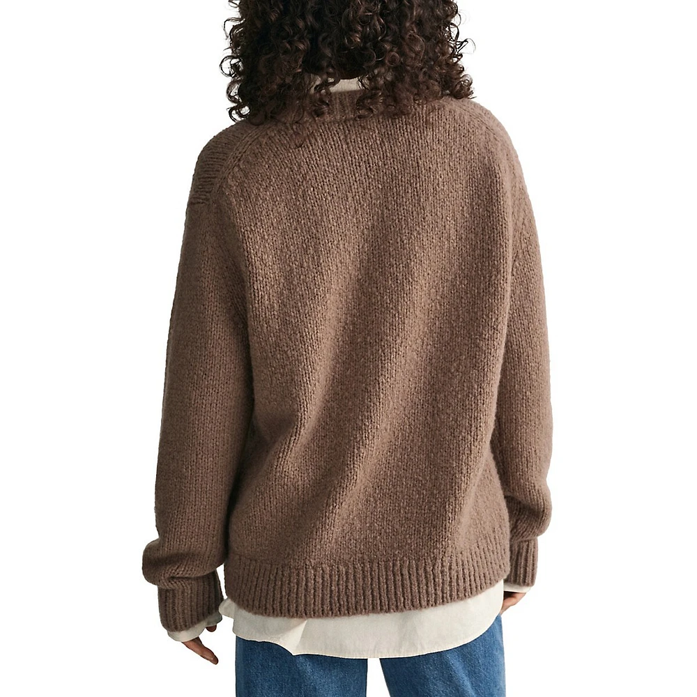 Wool-Blend Bouclé Crewneck Sweater