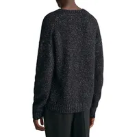 Oversized Shiny Alpaca-Blend V-Neck Sweater