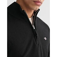 Superfine Lambswool Mockneck Quarter-Zip Sweater