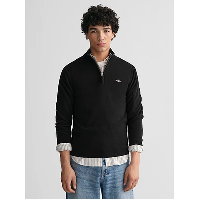 Superfine Lambswool Mockneck Quarter-Zip Sweater