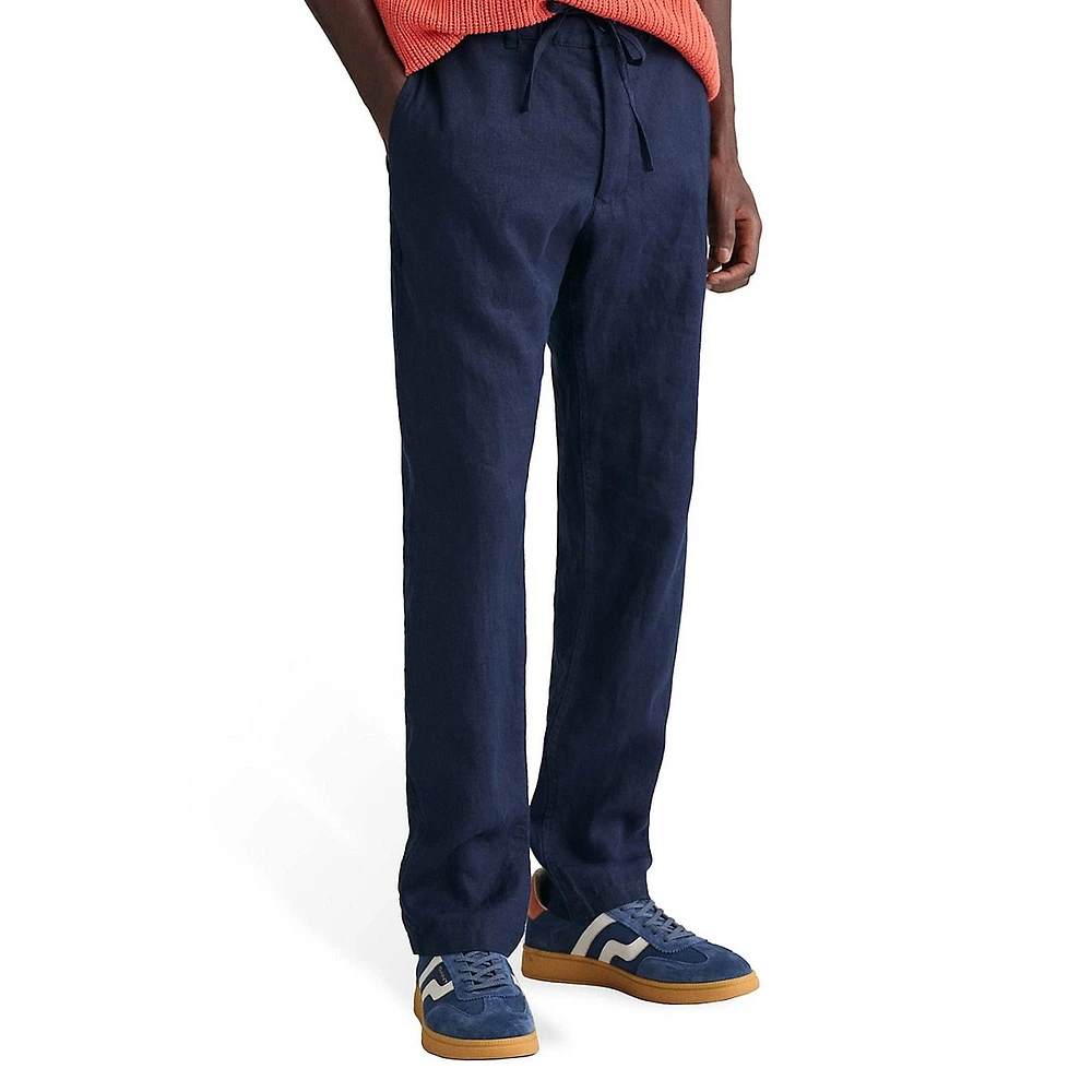 Relaxed Linen Drawstring Pants