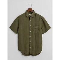 Garment-Dyed Linen Short-Sleeve Shirt