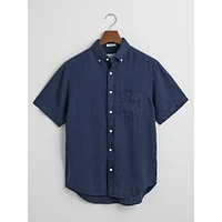 Garment-Dyed Linen Short-Sleeve Shirt