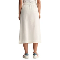 Relaxed-Fit Linen-Viscose Midi Skirt