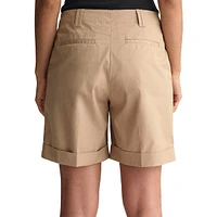 Relaxed-Fit Flat-Front Chino Shorts