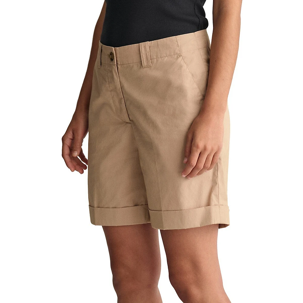 Relaxed-Fit Flat-Front Chino Shorts