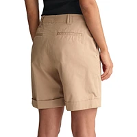 Relaxed-Fit Flat-Front Chino Shorts