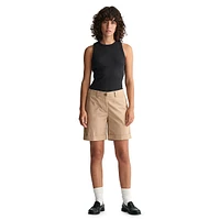 Relaxed-Fit Flat-Front Chino Shorts