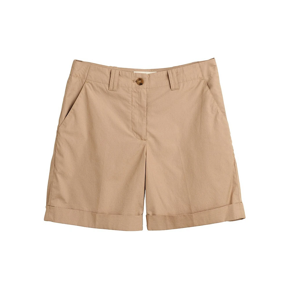 Relaxed-Fit Flat-Front Chino Shorts