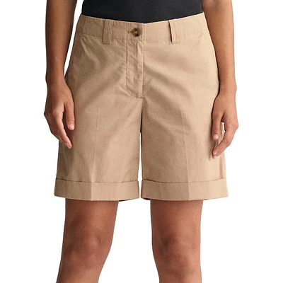 Relaxed-Fit Flat-Front Chino Shorts