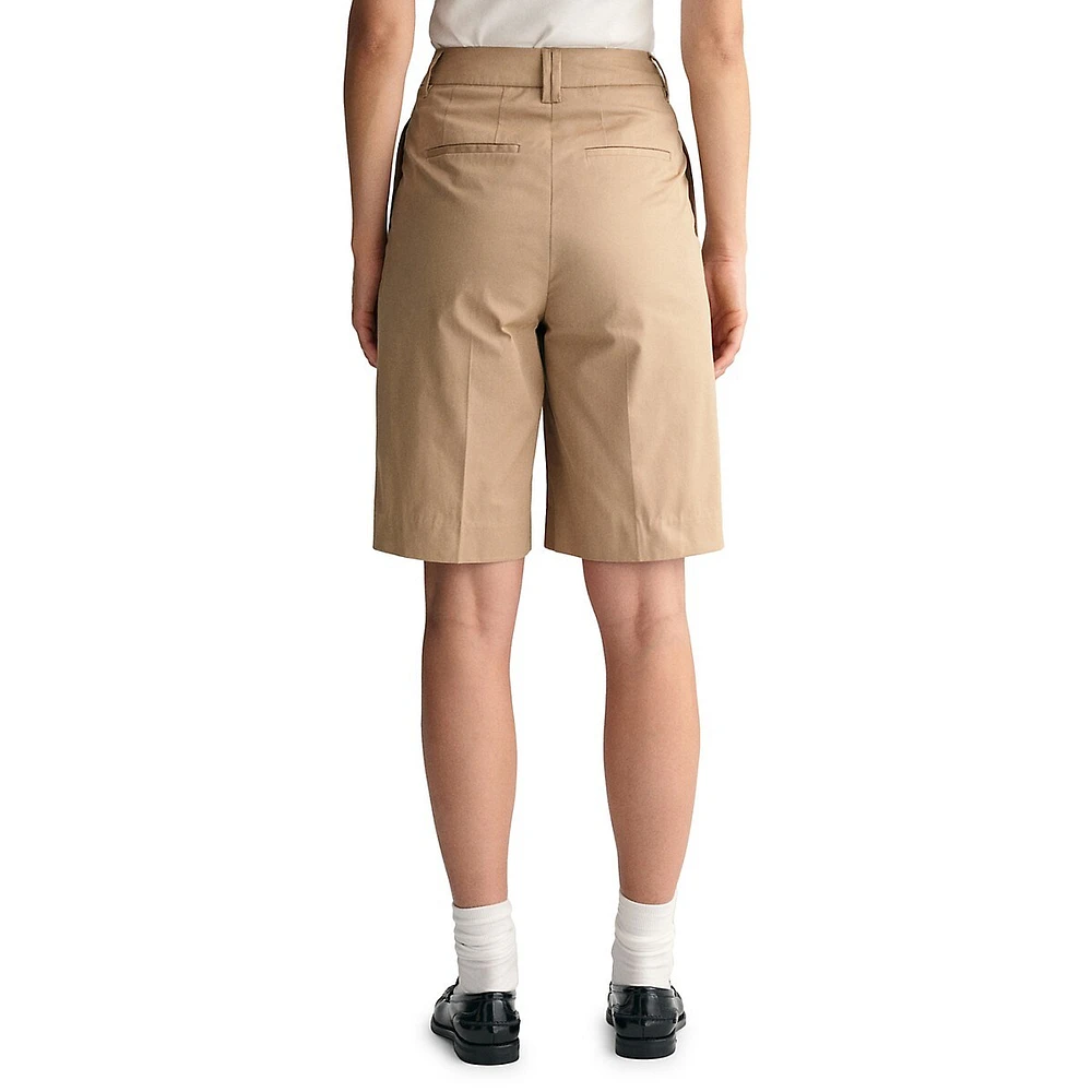 Relaxed-Fit Pleated Chino Shorts