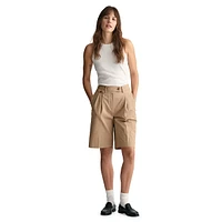 Relaxed-Fit Pleated Chino Shorts