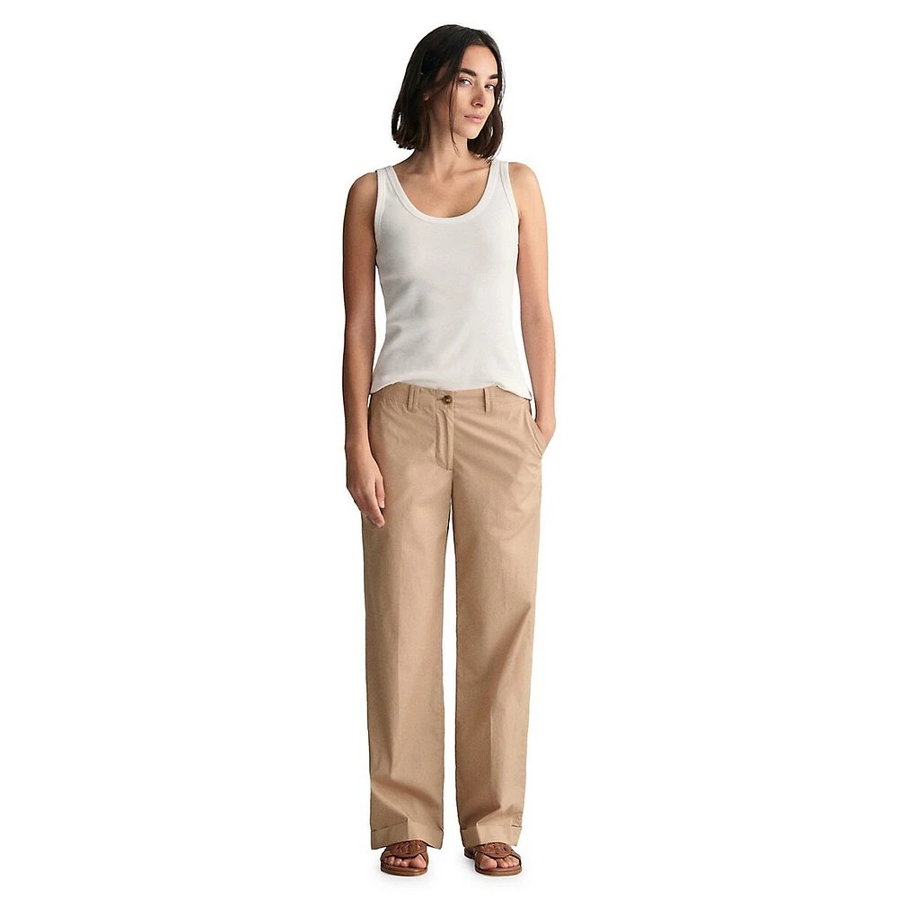 Relaxed Stretch-Organic Cotton Twill Chino Pants