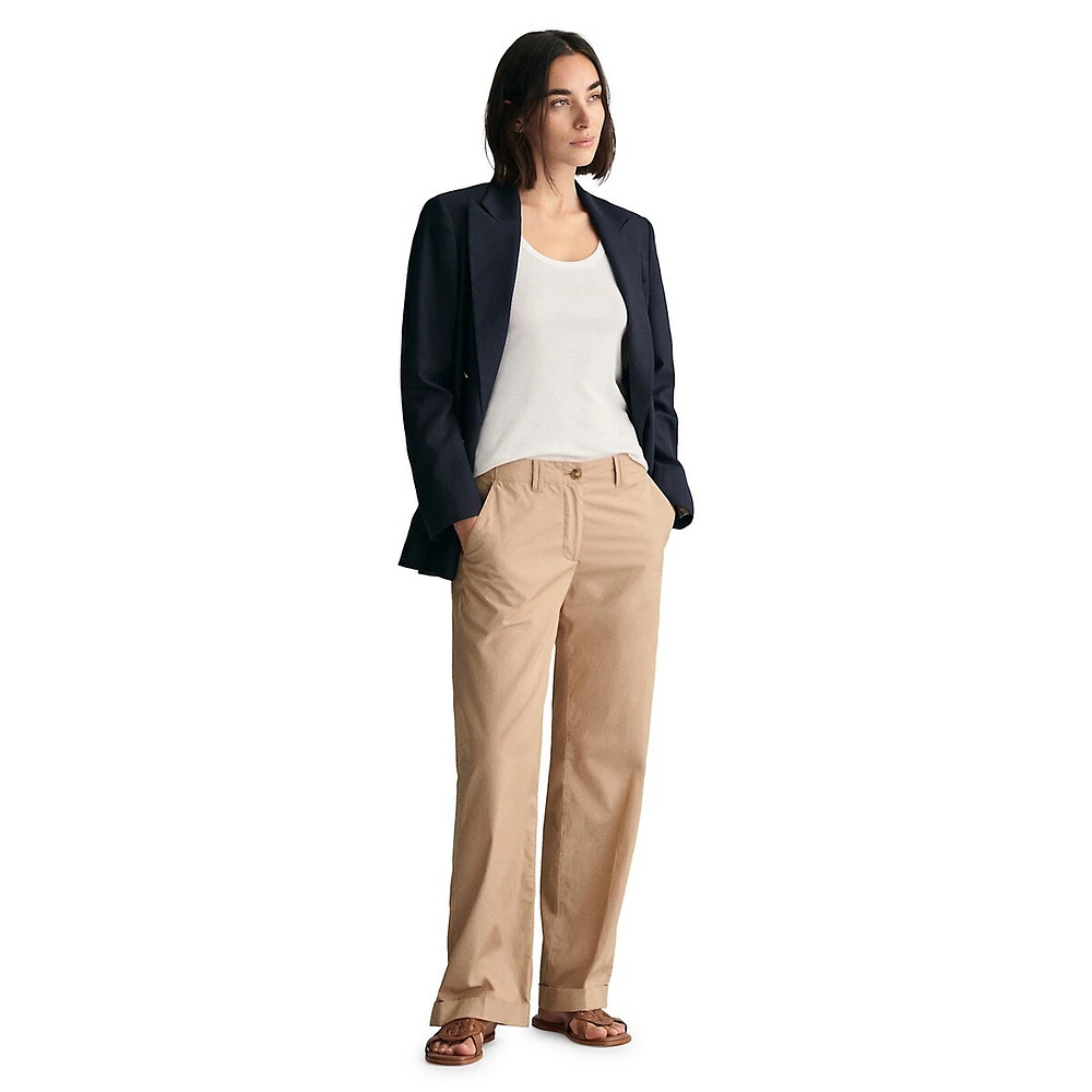 Relaxed Stretch-Organic Cotton Twill Chino Pants