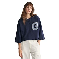 G-Badge Cropped Oversized Sweatshirt