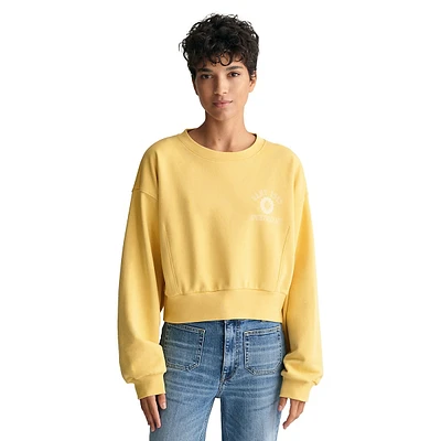 Crest-Graphic Cropped Sweatshirt