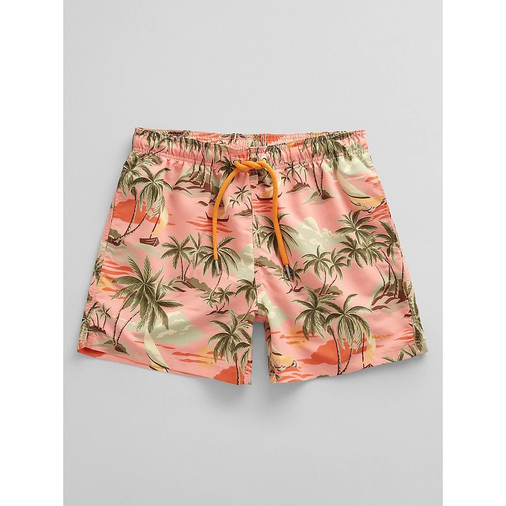 Hawaii-Print Swim Shorts