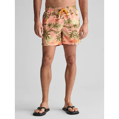 Hawaii-Print Swim Shorts