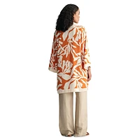 Relaxed-Fit Palm-Print Viscose-Tencel Caftan