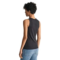 Slim-Fit High Neck Rib Tank Top